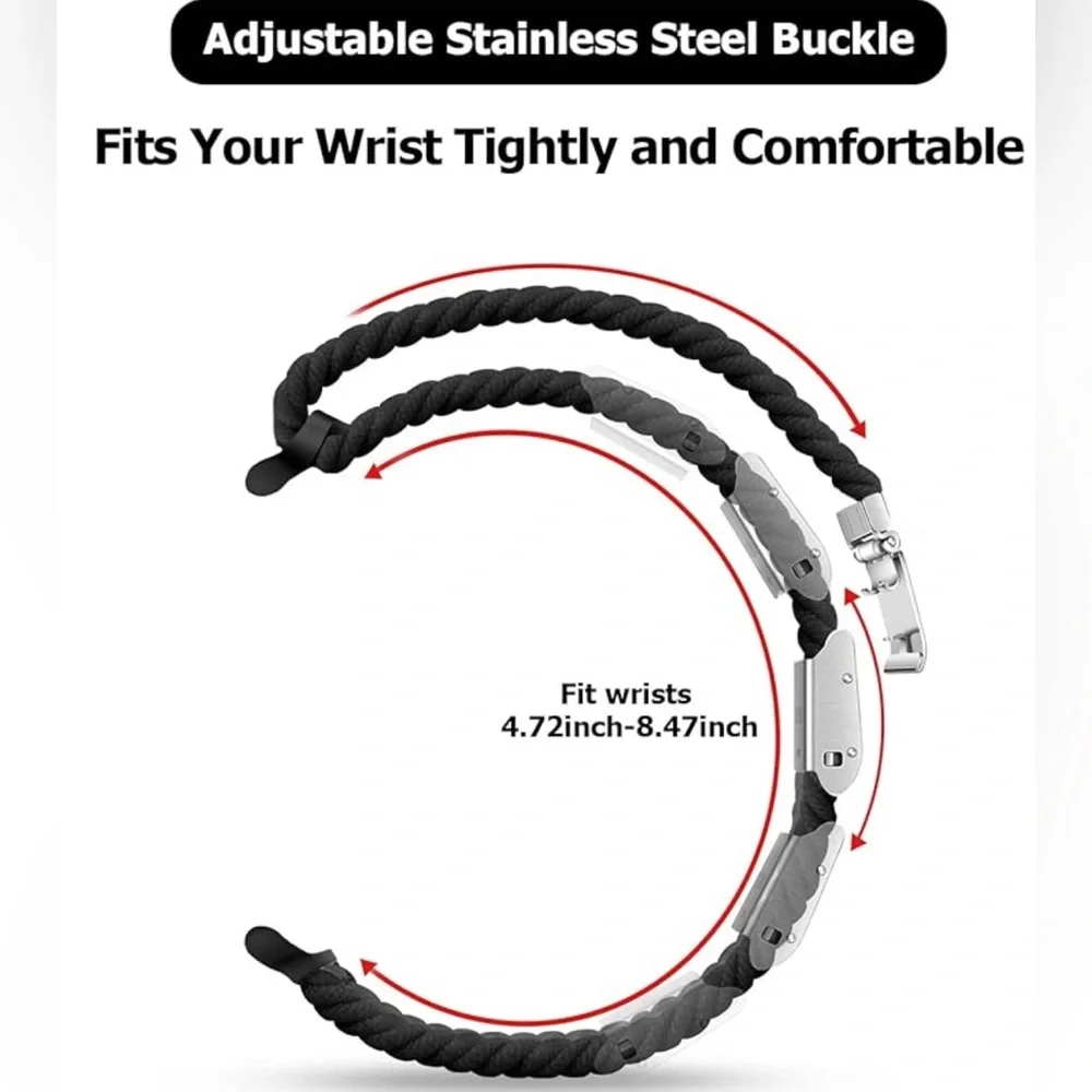 Apple Watch Black Braided Nylon Band